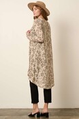 Animal Print Midi Cardigan - Sand