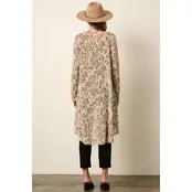 Animal Print Midi Cardigan - Sand