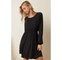 Millan Knit Dolman Sleeve Swing Dress - Charcoal