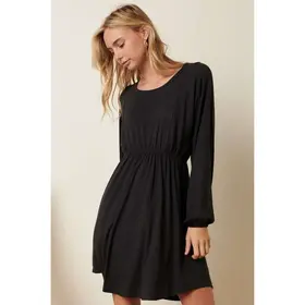 Millan Knit Dolman Sleeve Swing Dress - Charcoal