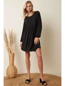 Millan Knit Dolman Sleeve Swing Dress - Charcoal