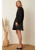 Millan Knit Dolman Sleeve Swing Dress - Charcoal