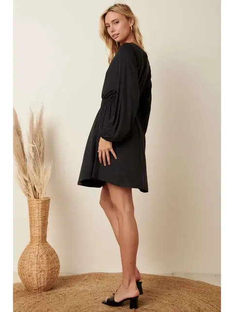 Millan Knit Dolman Sleeve Swing Dress - Charcoal