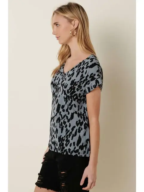 Meena Animal Top - Denim