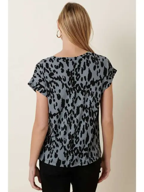 Meena Animal Top - Denim