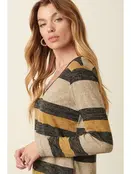 Mylla Bold Stripe Long Sleeve Knit Top - Mustard