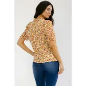 Lolla Ruffle Trim Button Down Blouse - Ivory Rust