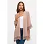 Crochet Lace Open Front Kimono Taupe