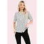 Bow Print Mix Media Ruffle Shirt - Ivory Black