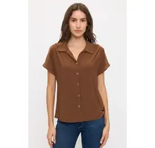 Button Down Collared Shirt - Brown