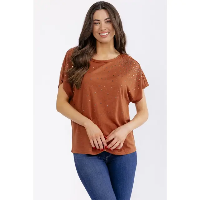 Lella Hot Fix Slub Dolman - Sierra
