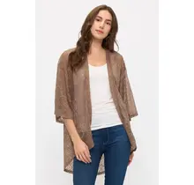 Floral Lace Kimono - Brown