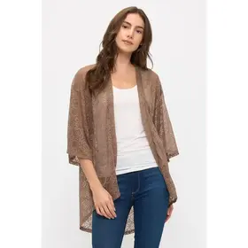 Floral Lace Kimono - Brown