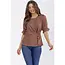 Polka Dot Puff Sleeve Top - Brown Ivory