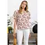 Floral Button Down Shirt - Ivory Red Mustard