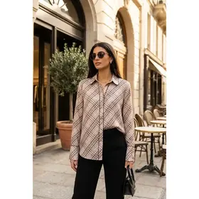 Saliana Plaid Shirt - Coffee