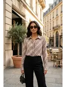 Saliana Plaid Shirt - Coffee