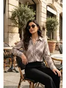 Saliana Plaid Shirt - Coffee