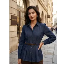 Simma Fitted Denim Shirt with Belt