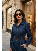 Simma Fitted Denim Shirt with Belt