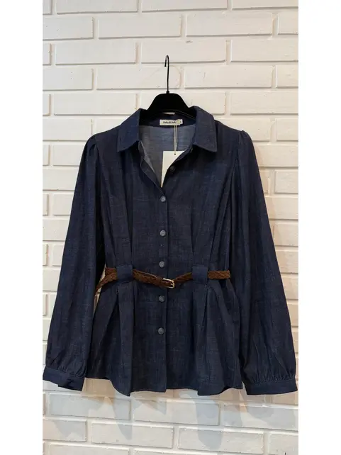Simma Fitted Denim Shirt with Belt