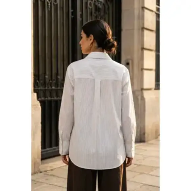 Selama Striped Shirt - White