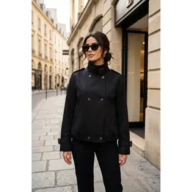Sola Jacket with Buttoned Stand-Up Colla