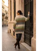 Simellan Long Jacquard Knit Cardigan - Olive