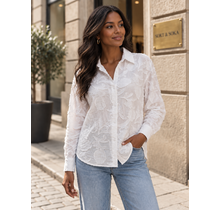Sheralie Elegant Textured Shirt - White