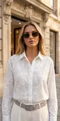 Sheralie Elegant Textured Shirt - White