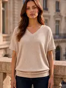 Deria Curly Rib Oversized Ruched Top