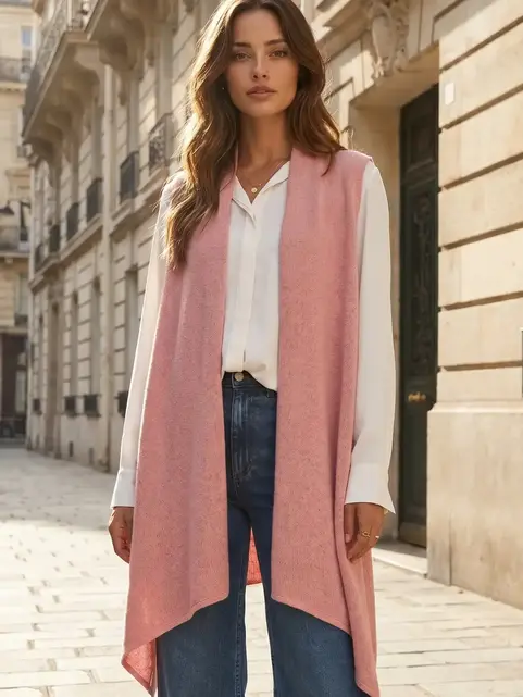 Delaire Sleeveless Knit Vest