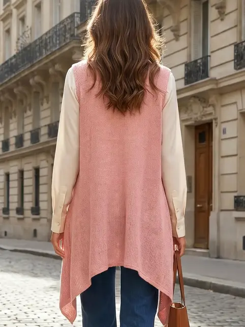 Delaire Sleeveless Knit Vest