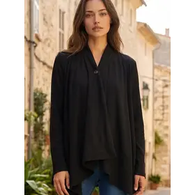 Dellanie Wrap Top w/ Button Front