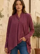 Dellanie Wrap Top w/ Button Front