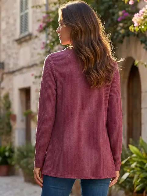 Dellanie Wrap Top w/ Button Front