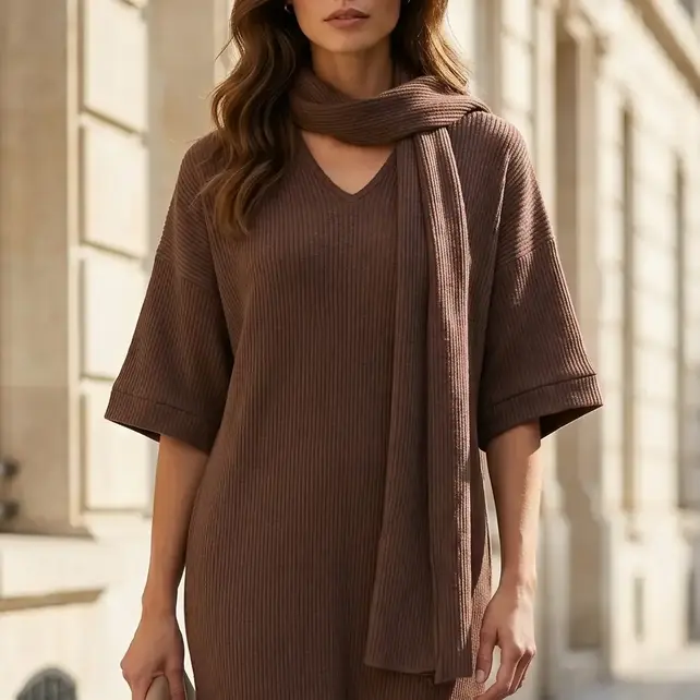 Daria Relaxed Fit Ribbed Maxi Dress