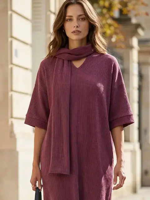Daria Relaxed Fit Ribbed Maxi Dress