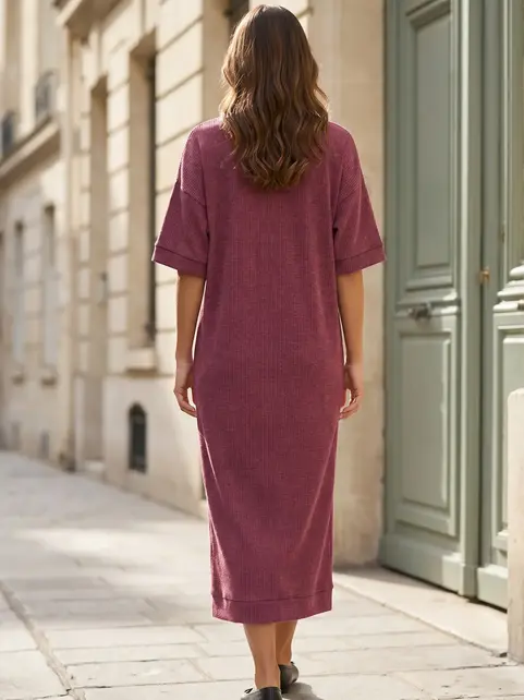Daria Relaxed Fit Ribbed Maxi Dress