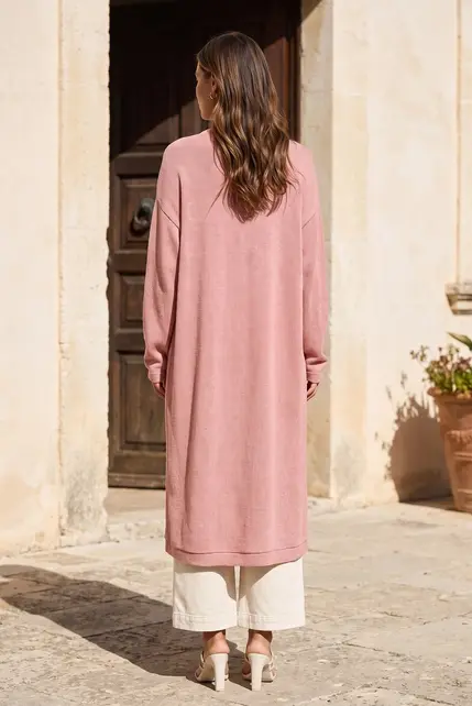 Alyssa Relaxed Long Cardigan - Desert Blush