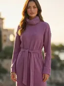 Dallia Cowl Neck Waist Tie Maxi Dress