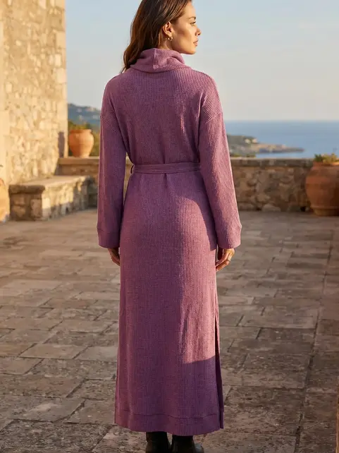 Dallia Cowl Neck Waist Tie Maxi Dress