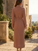 Dallia Cowl Neck Waist Tie Maxi Dress