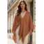 Cozy Poncho Sweater Shawl Wrap - Toffee