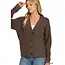 Layla Button Down Cardigan - DK Brown
