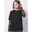 T-Shirt w/ Lace Sleeves - Black