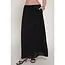 Crinkle Woven Long Skirt w/ Pockets - Black