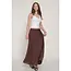 Crinkle Woven Long Skirt w/ Pockets - Mahogany Brown