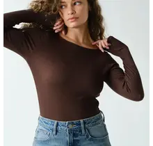 Barely There Boat Neck Micro-Ribbed Top