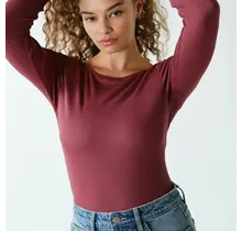 Barely There Boat Neck Micro-Ribbed Top